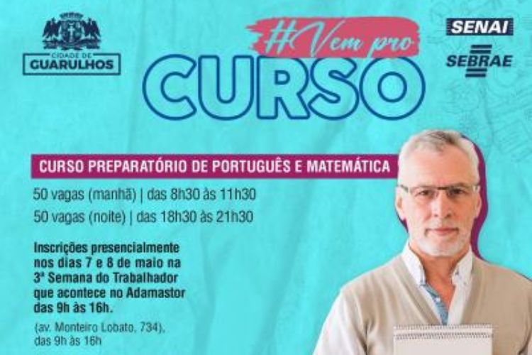 Prefeitura abre 100 vagas em curso preparatório de português e matemática